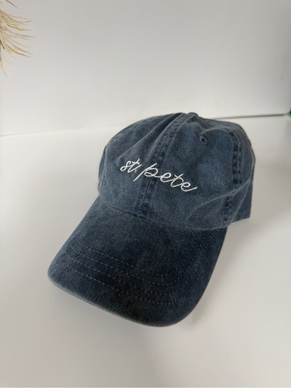 St. Pete Embroidered Baseball Cap - Faded Denim